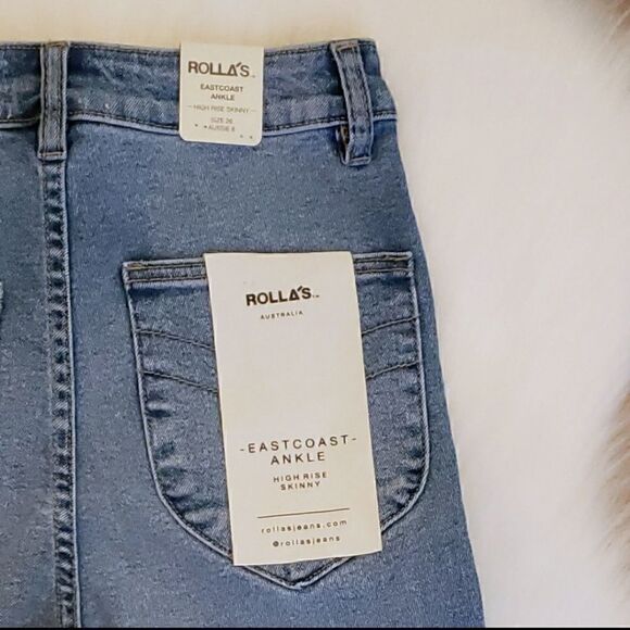 Rolla's East Coast Skinny Distressed Ankle Jeans in Ocean Worn Size 26 NWT - Picture 9 of 12